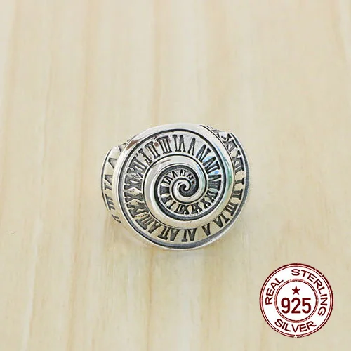 

S925 sterling silver ring with Roman digital ethnic style original design, domineering punk hip-hop fashion Gifts for Lovers