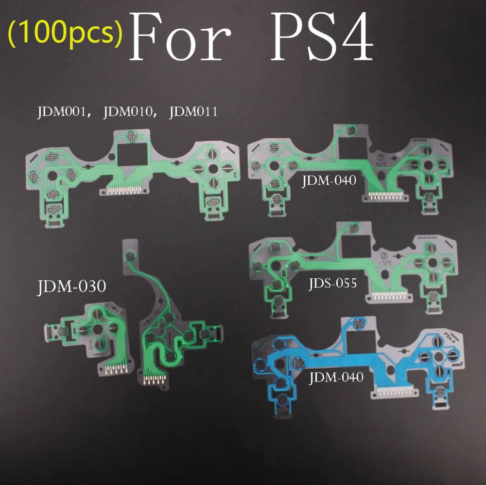 

100pcs for PlayStation 4 JDM-030 JDM-040 JDM-055 PS4 Pro Slim Controller Conductive Film Keypad flex Cable for Dualshock 4