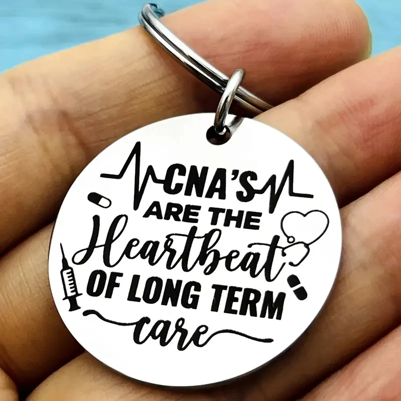 SHTALHST Nurse Keychain - Stainless Steel Inspirational Gift With Stethoscope & Mask Charm, White - View #8