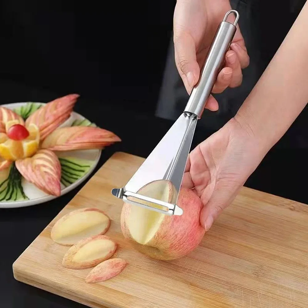 Stainless Steel Triangle Fruit Carving Knife Fruit Platter Artifact Scoop Vegetable Knife Non-slip Carving Blade Kitchen Tool kitchen gadgets