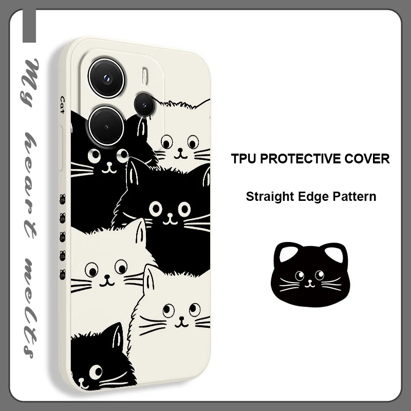 Charming Cat Cluster Liquid Silicone Phone Case