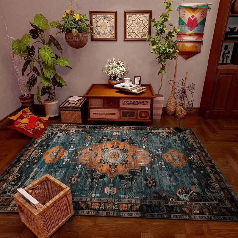 Retro Persian Living Room Decoration Carpets Luxury Large Area Rug for Bedroom Comfortable Non-slip Washroom Floor Mat Durable 4