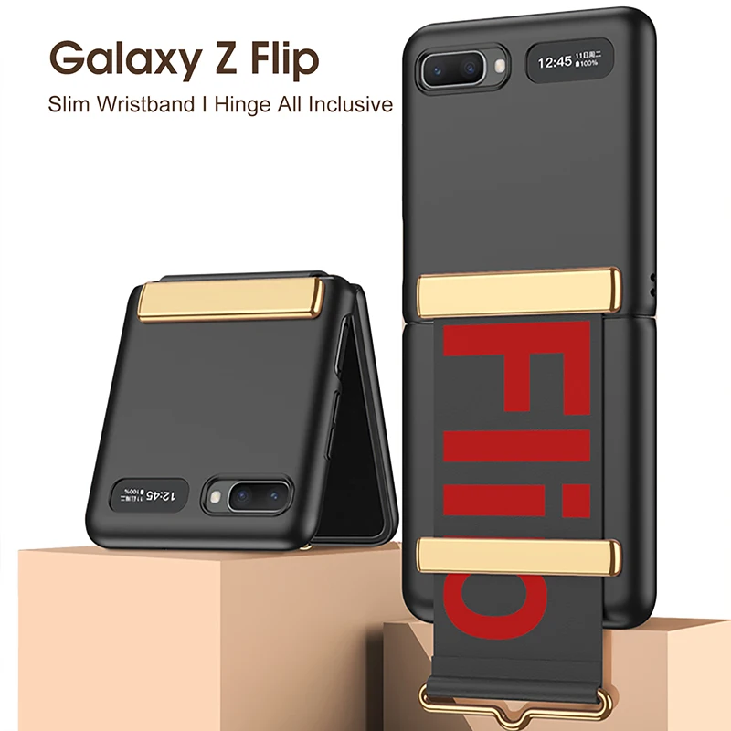 

Чехол GKK с держателем на запястье для Samsung Galaxy Z Flip 3, Ультратонкий матовый пластиковый защитный чехол для Galaxy Z Flip3