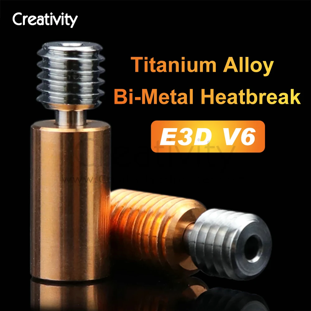 Newest V6 Titanium Alloy Bi-Metal Heatbreak For E3D V6 HOTEND Heater Block For Prusa i3 MK3 Break 1.75MM Filament Smooth blv 3d bi metal heatbreak bimetal heat break for v6 hotend heater block for prusa i3 mk3 break 1 75mm filament smooth