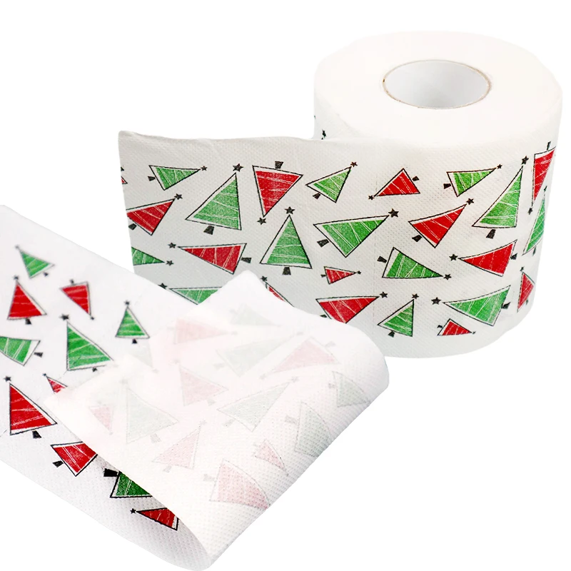 Creative Roll Paper Christmas Pattern Series Toilet Paper Santa Claus Reindeer Tissue New Year Party Xmas Ornament toilet roll paper paper tissue