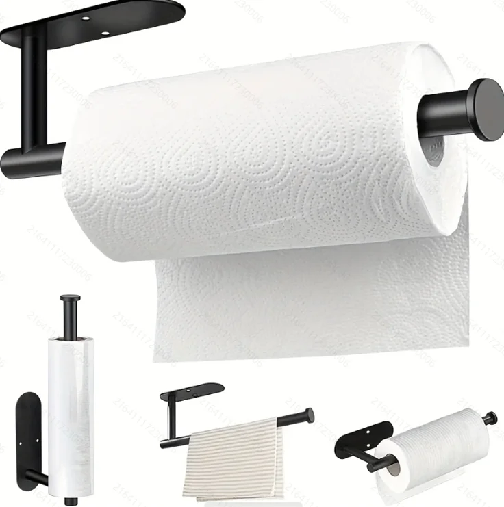 Description Picture 2 of itemKitchen Paper Towel Holder Adhesive Tissue Hanger Toilet Roll Paper Dispenser Cabinet Storage Napkin Rack Bathroom Accessories