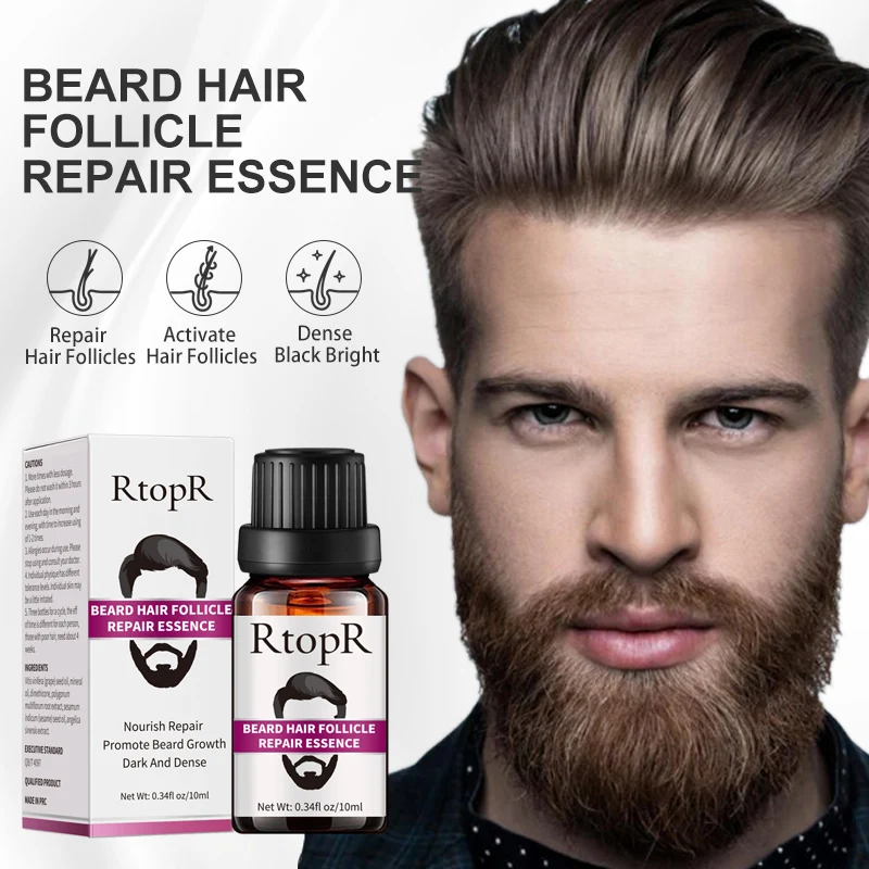 RtopRBeardOilSmoothingBeardNourishingRepairDarkThickPromoting