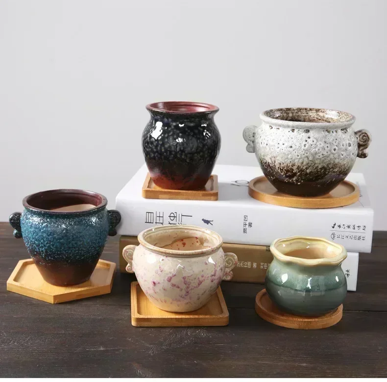 Multi Bamboo Tray Wood Saucer Flower Pot Tray Cup Pad Coaster Plate Kitchen Decorative Plate Creative Coaster Coffee Cup Mat 4