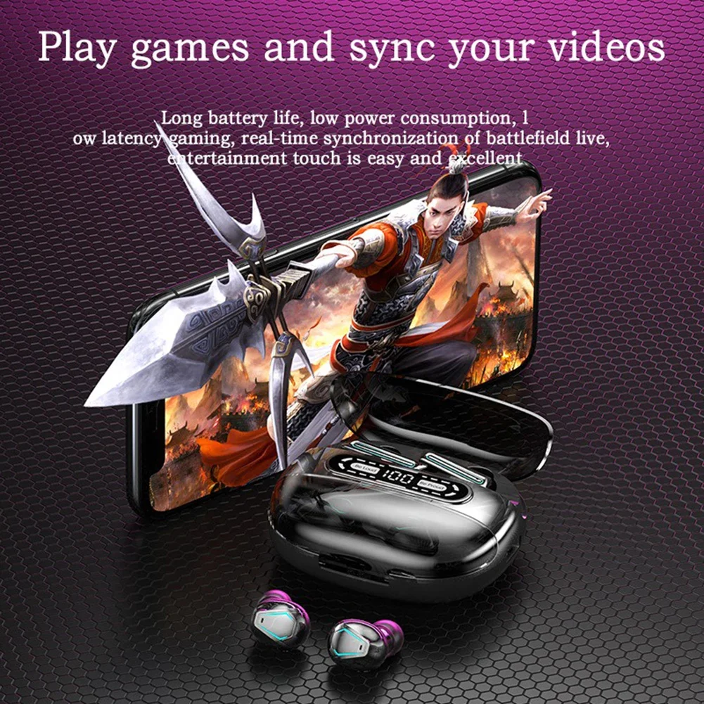 

Charging Case Power Display M56 4 Headphones For Cell Phone Computer Laptop Couple Wireless Earbuds Gaming Earphones With