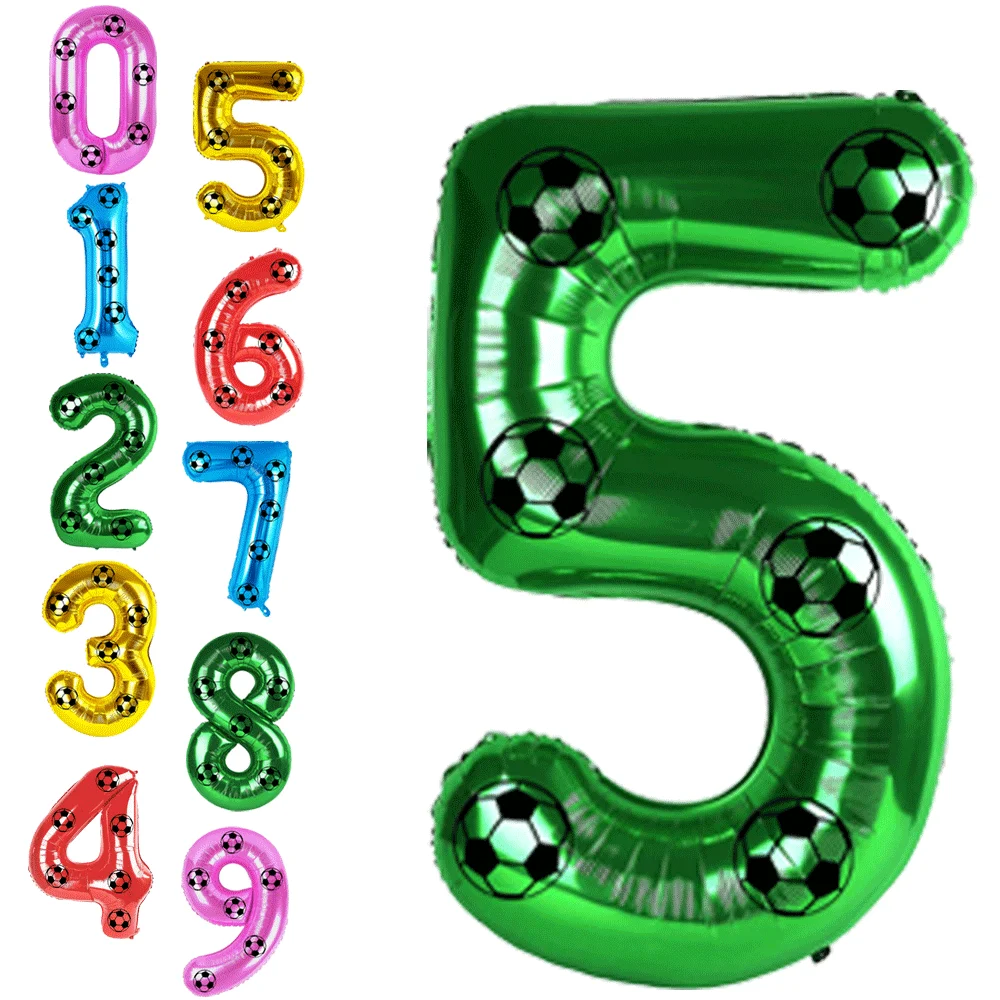 Kinder Fußball Geburtstag Party Dekoration Multi Farbe Nummer 5 Ballon 32 Zoll 5 6 7 8 Digital Ballon Jungen Fußball Sport Party Dekor