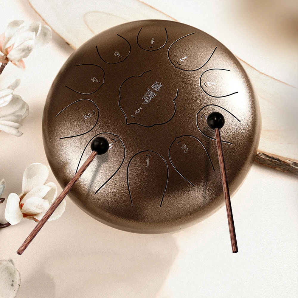 12 Inch 13 Tone Handpan Drum Yoga Meditation Ethereal Drum Steel Tongue Percussion Instruments with Bag and Mallets