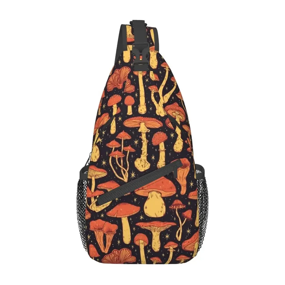 

Нагрудная Сумка-слинг с принтом грибов и леса, индивидуальный рюкзак через плечо для мужчин, рюкзак для путешествий