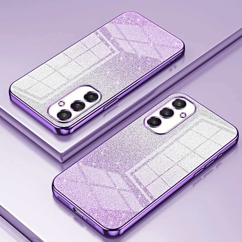 FLYKYLIN Luxury Gradient Glitter Bling Plating Soft Silicone Back Cover