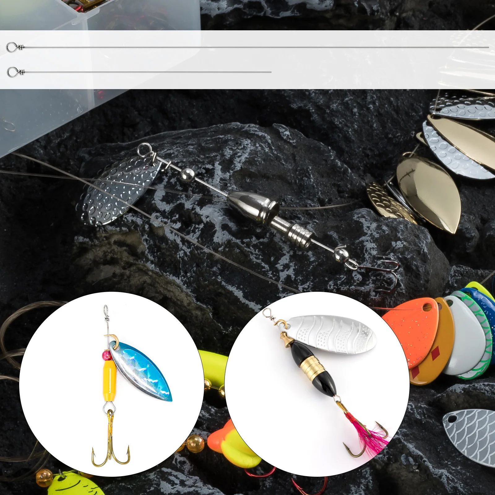 30/100pcs Tokyo Rig Spinner Lure Making Shaft for Fishing Lure Spinner Rig Looped Wire Freshwater Spinnerbait Trout Bass fishing tools,fishing tool,fishing accessories,fishing tackle