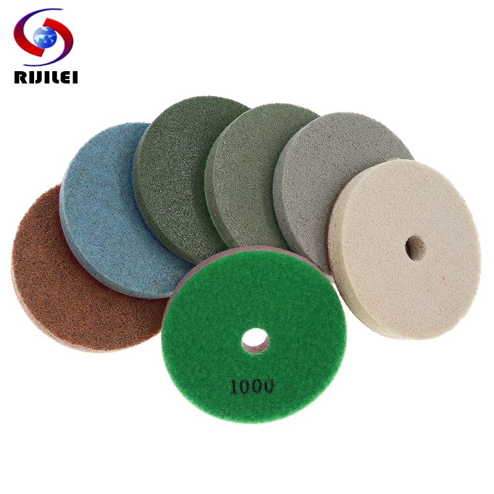 (4FP6) 7 Pieces/Lot 100mm Sponge Polishing Pads for Granite and Marble 4Inch Concrete Floor Polishing Pad Foam Grinding Disc 4fp6 7 pieces lot 100mm sponge polishing pads for granite and marble 4inch concrete floor polishing pad foam grinding disc