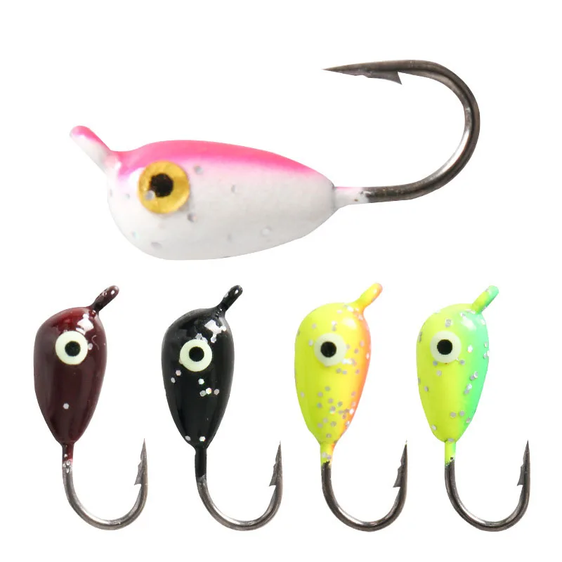 Ice Jigging Lures 1.6g 20mm Glow Eye Small Fish Soft Lure Winter Jig Head Fishing Hook fishing lucanus jigs 100g 150g 200g 250g 300g kabura bullet metal jig head hooks bottomship bouncer sinking jigging lures