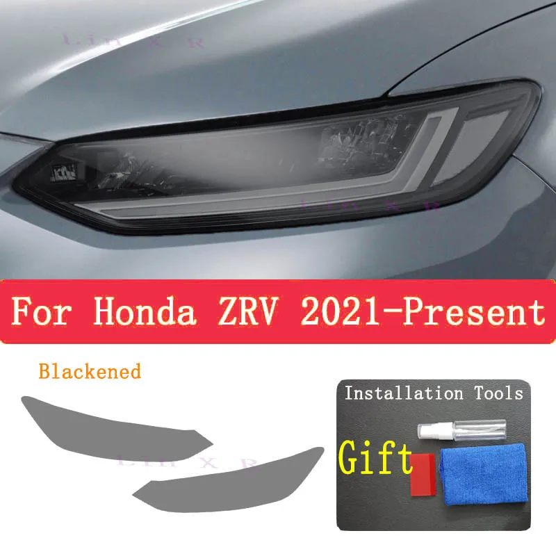 

Аксессуары в наличии для Honda ZRV 2021, 2 шт., Защитная пленка для автомобильных фар, Декоративная Прозрачная черная наклейка из ТПУ
