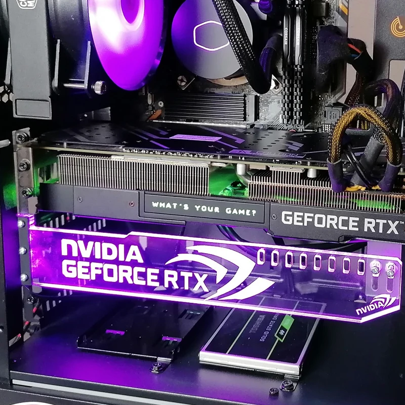 Customized Video Card Support 5V 3pin ARGB 12V 4pin RGB Graphics Card Bracker GPU VGA Holder Stand Faith Lamp M/B SYNC PC MOD
