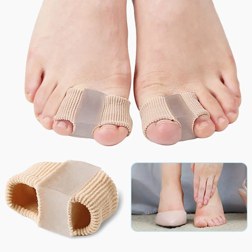 Simple Double Hole Bunion Corrector Silicone Big Toe Separator Daily Hallux Valgus Correction Orthopedic Pedicure Care Tool 2PCS toe separators toe corrector toe spreader