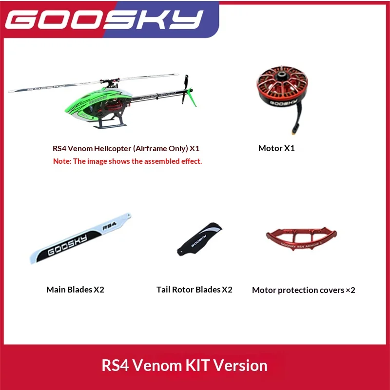 GOOSKY RC 헬리콥터 RS4 Venom 3D 스턴트 모델 키트 PNP 버전 BAF020008 브러시리스 모터 포함, RC 비행기 선물용 HobbyWing ESC