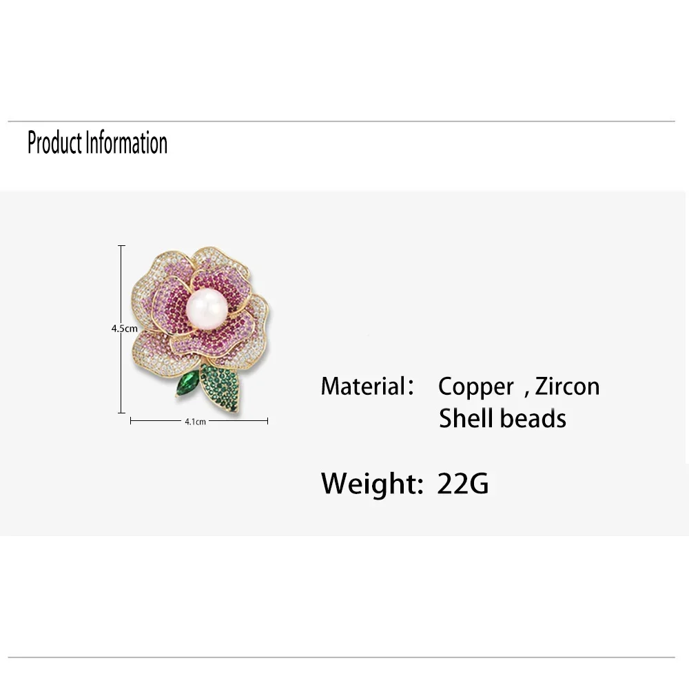 Trendy New Flowers Women Broocht Elegant Crystal Pearl Pins Fashion Female Party Coat Dress Scarf Accessories Yetwelry Gift