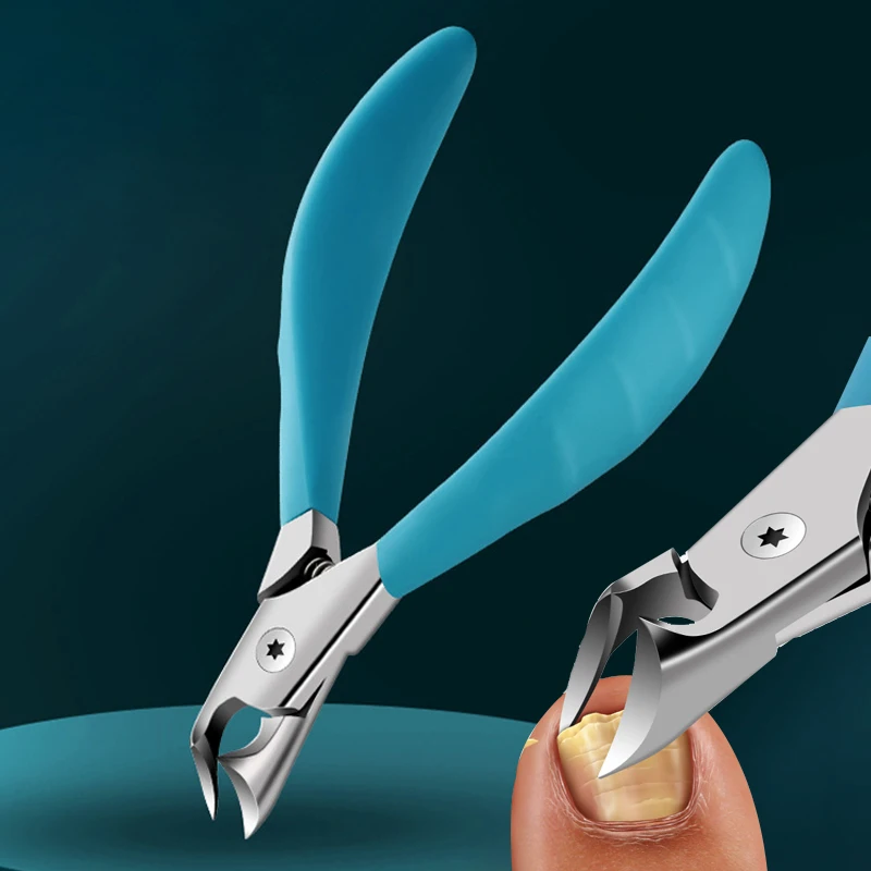 Nail Clippers Heavy Duty Oblique Mouth Olecranon Toenail Inlaid