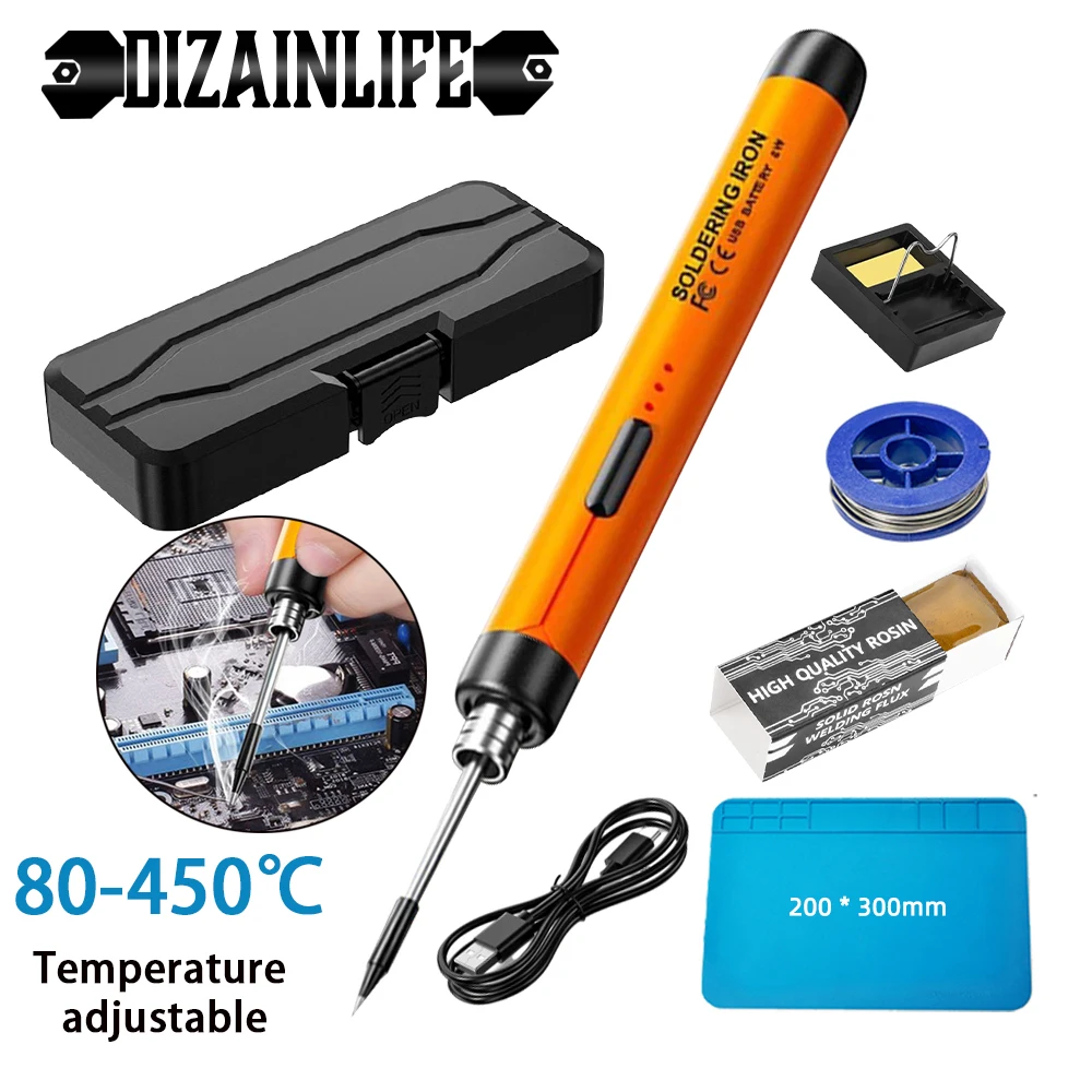 Electric-Soldering-Iron-Kit-Adjustable-Temperature-80-450-Welding ...