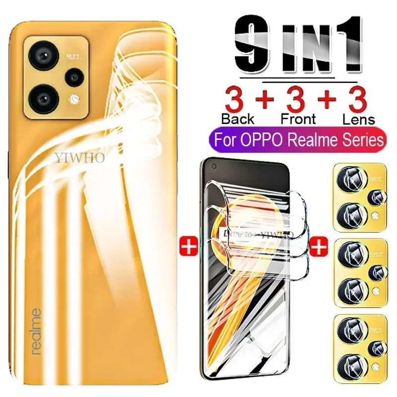 

Гидрогелевая пленка Oppo Realme 9, защитные пленки для экрана + задний водостойкий гель для Realme 9i 9 Pro Plus 8 8i 8S 5G 8 Pro 9 I HD, не стеклянная мягкая