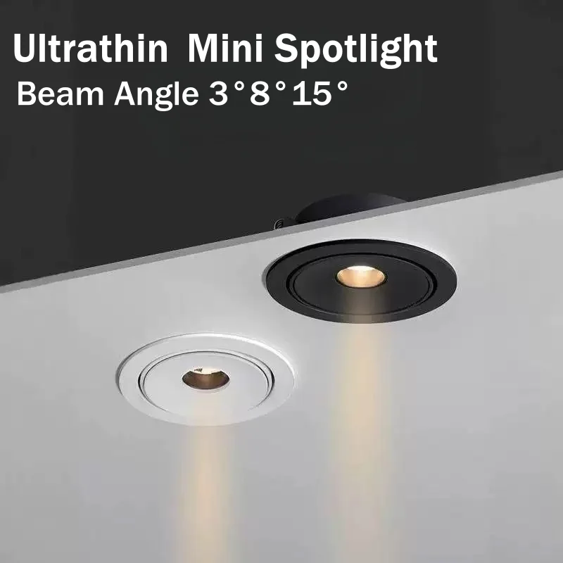 Recessed LED COB Embedded Ceiling Lamp Fixture Downlight Focus Mini Spotlight Narrow Beam Angle 3&deg;8&deg;15&deg; Wine Cabinet