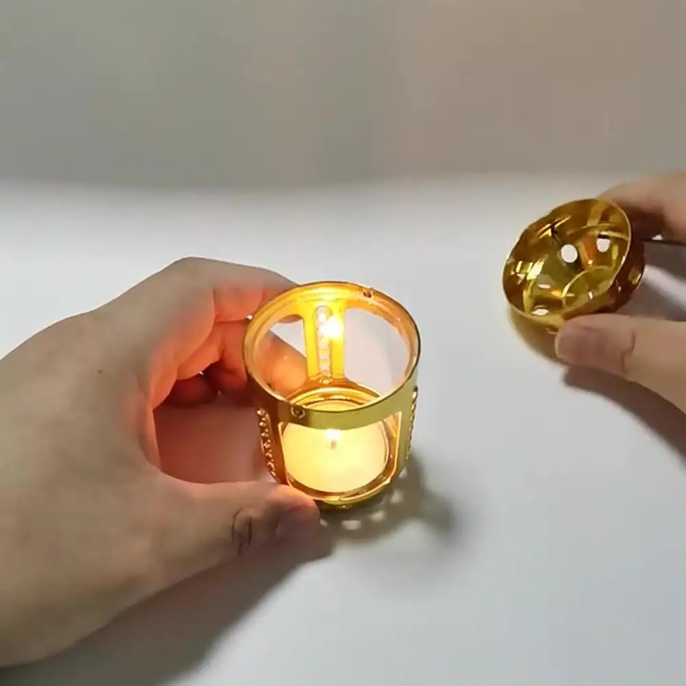 

Tea Light Practical Lightweight Tea Light Holder Wear Resistant Night Camping Candle Lantern for Angling