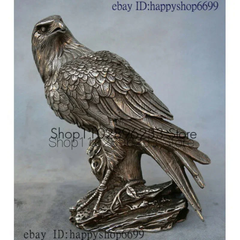 

Старая китайская Серебряная резная красивая скульптура мощная прекрасная статуя удачи Орел