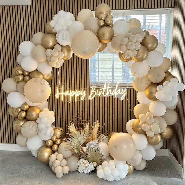 93 Unids/Lote De Globos De Champán Cromados, Kit De Arco De Guirnalda,  Decoración De Boda Bohemia, Globos De Melocotón Para Fiesta De Cumpleaños,  Decoración De Ducha De Bebé Y0929 De 12,37 €