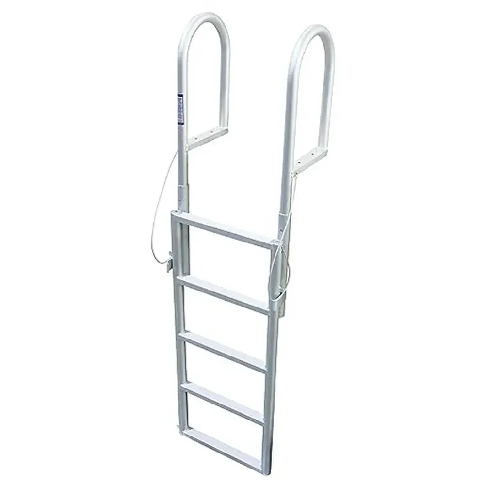 Aluminum Dock Ladder 5-Step Sliding Design Sturdy Construction Easy Assembly 5