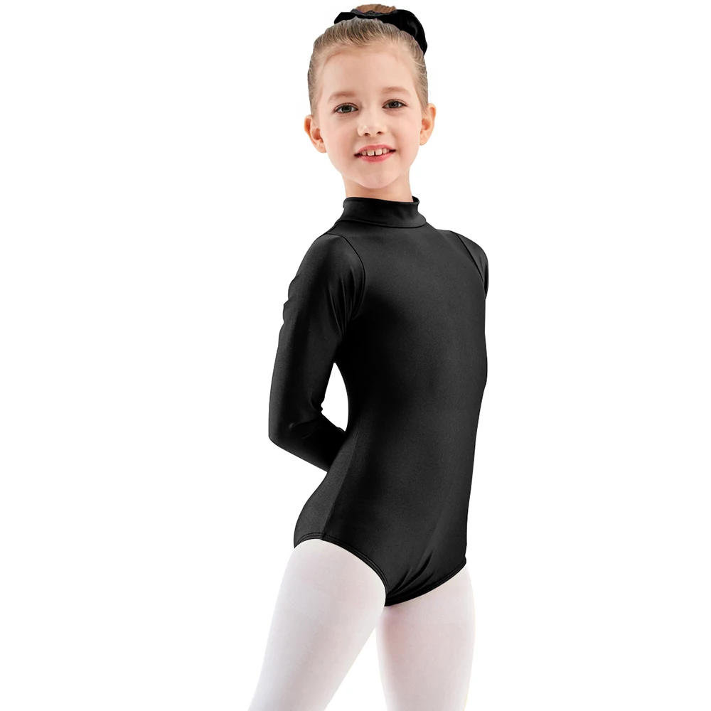 

Speerise Kids Basic Ballet Leotard Long Sleeve Turtleneck Girls Gymnastics Spandex Toddler Baby Romper Dance Costumes