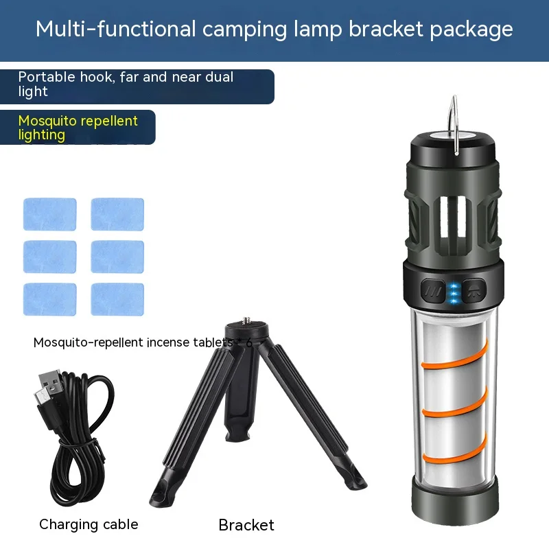 Multi-function Camping Mosquito Lamp Rechargeable Portable LED Flashlight Outdoor Lighting Mosquito Repellent Light with Tripod 6 Multi-function Camping Mosquito Lamp Rechargeable Portable LED Flashlight Outdoor Lighting Mosquito Repellent Light with Tripod 6