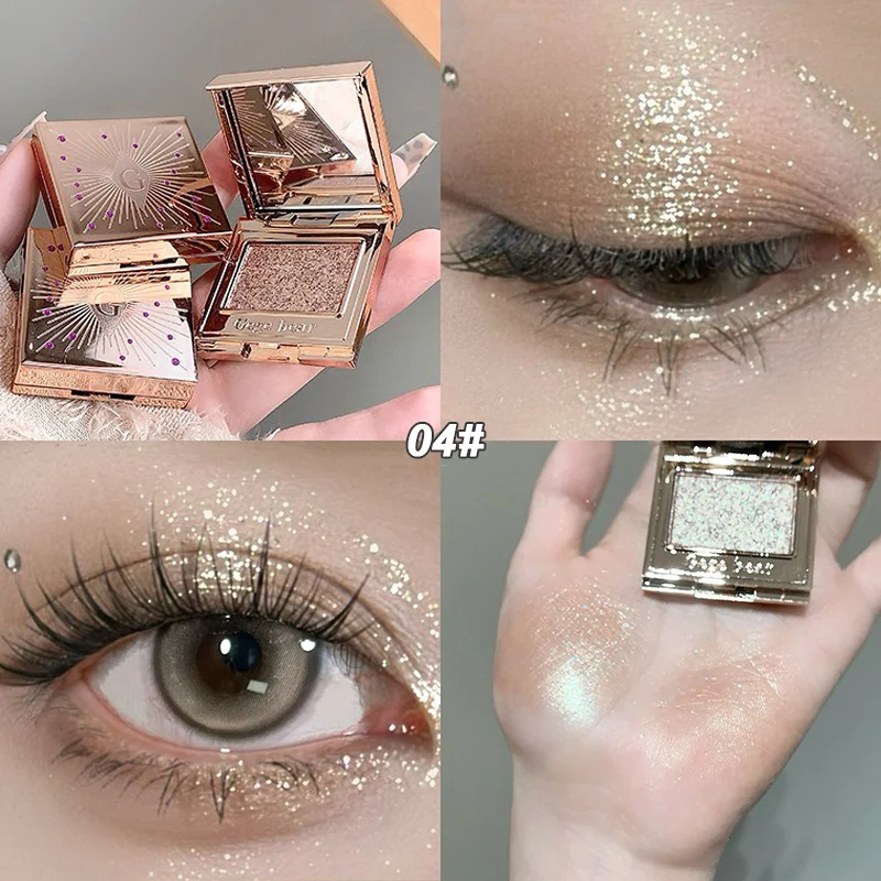 Surligneur de fard à paupières monochrome scintillant, poudre polyvalente, Flash nacré, poudre polyvalente monochrome longue durée - AliExpress