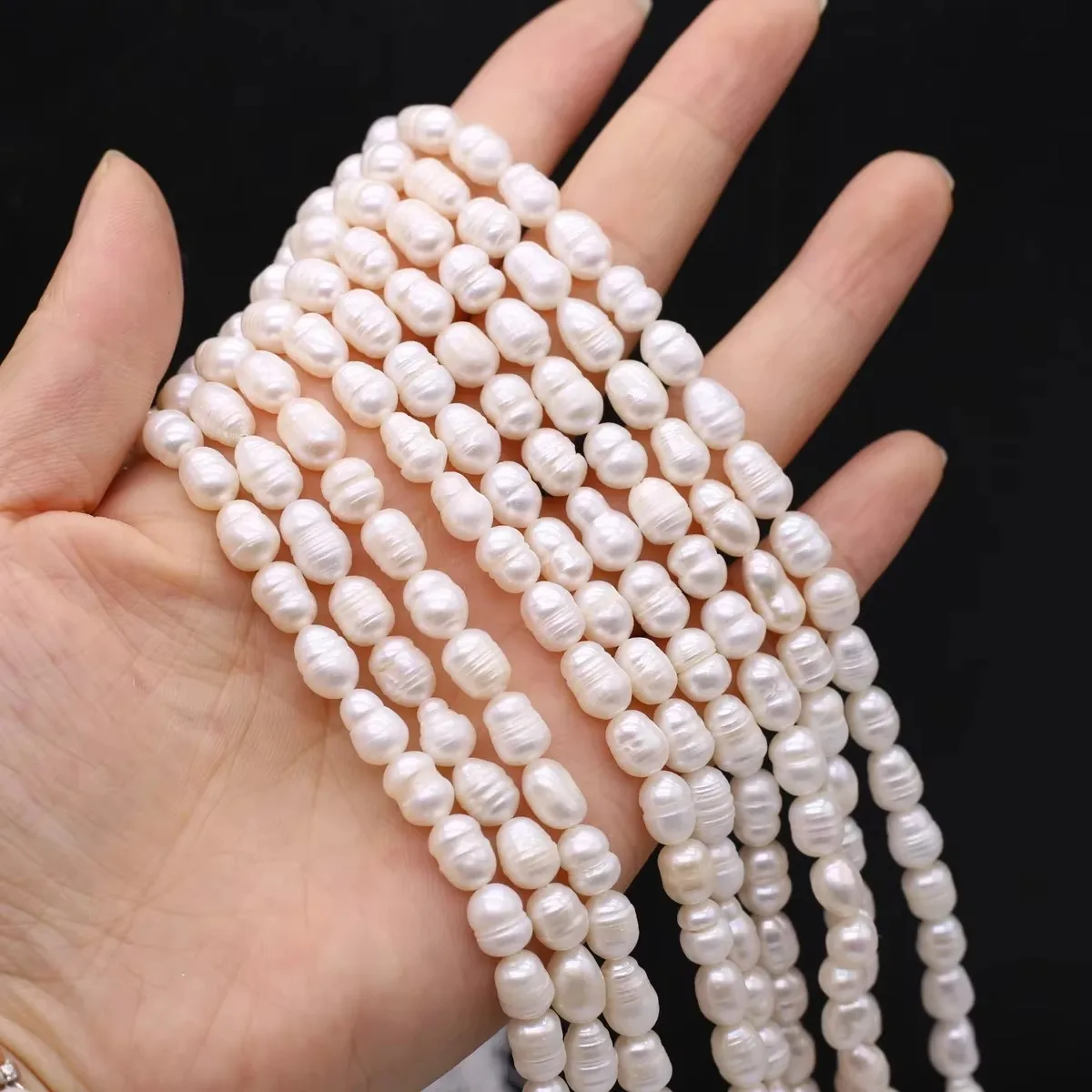 Natürliche Süßwasserperlen Reisförmige Isolierte Lose Perlen für Schmuckherstellung DIY Persönliches Armband Halskette Zubehör Geschenk – Detail 12