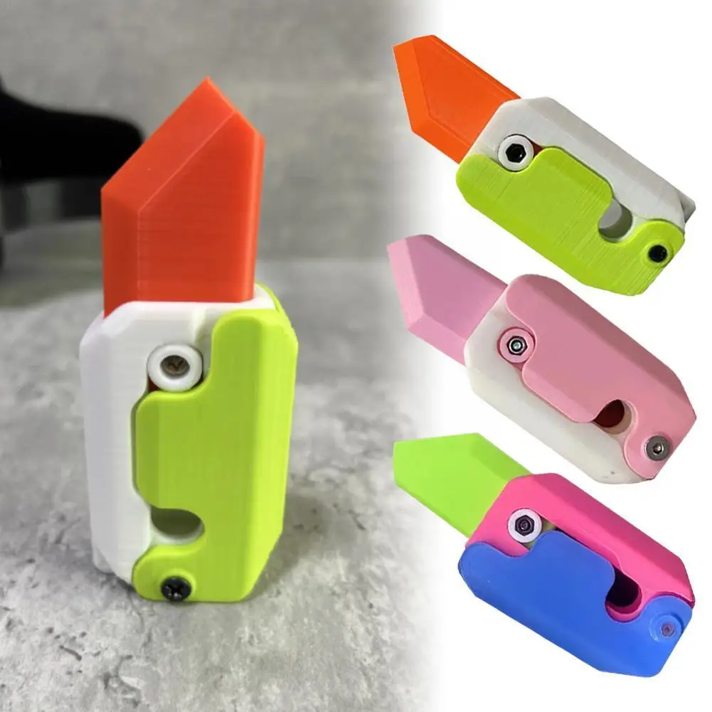 

New 3d Printing Gravity Cub Jumping Small Radish Knife Deformable , Toy Children's Gifts Toy Mini Portable Model Decompress V6y8