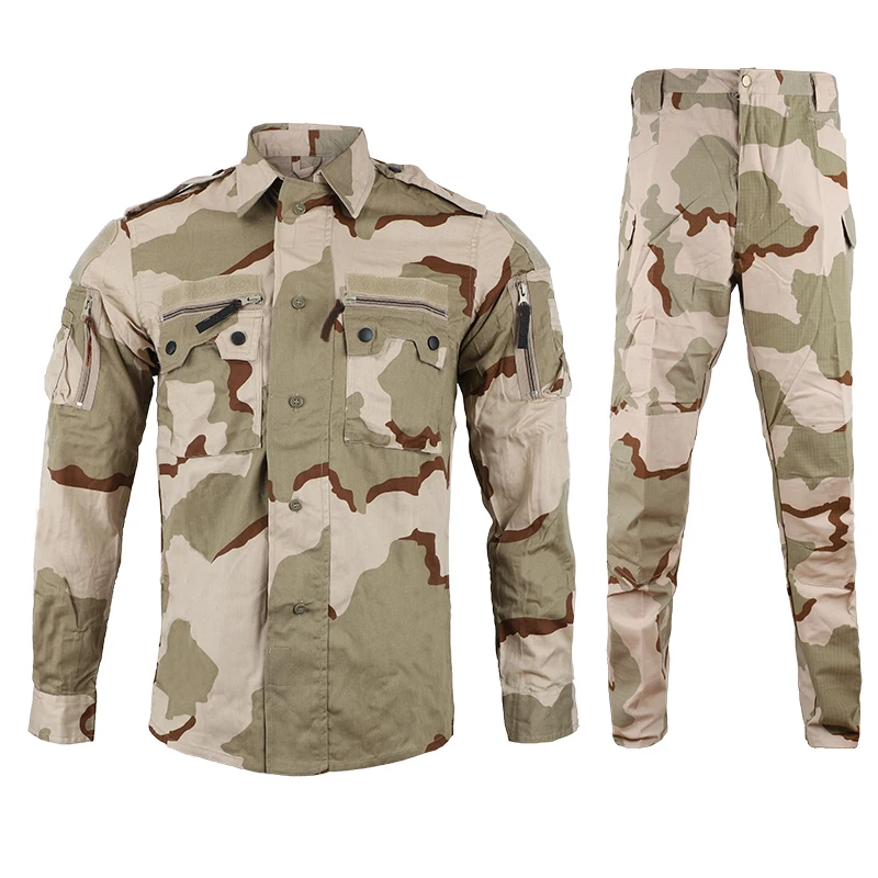 Camo Tactical Uniform Suit Desert Camouflage clothes Outdoor Hiking Hunting clothing Combat Training Set