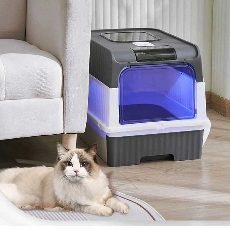 

Extra Large Size Cat Toilet Ample Space Comfort Not Spill Out Deodorization Cat Litter Tray Home Wc Para Gatos Pet Products LVBK