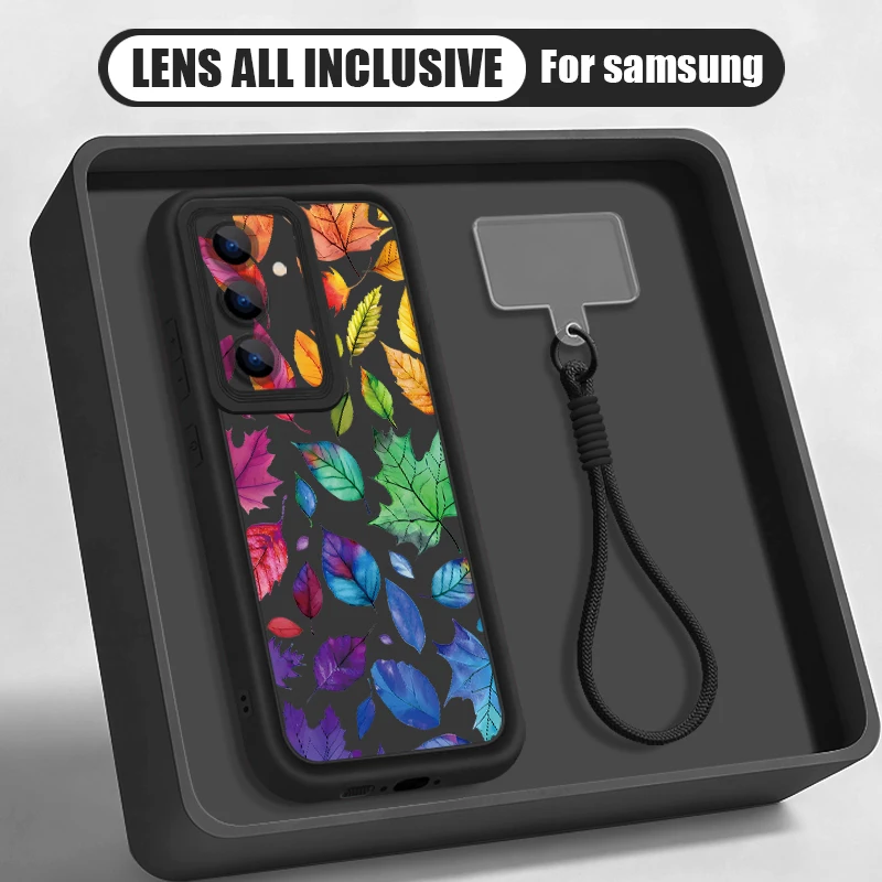 Vibrant Floral Print Phone Case with Lanyard Cover