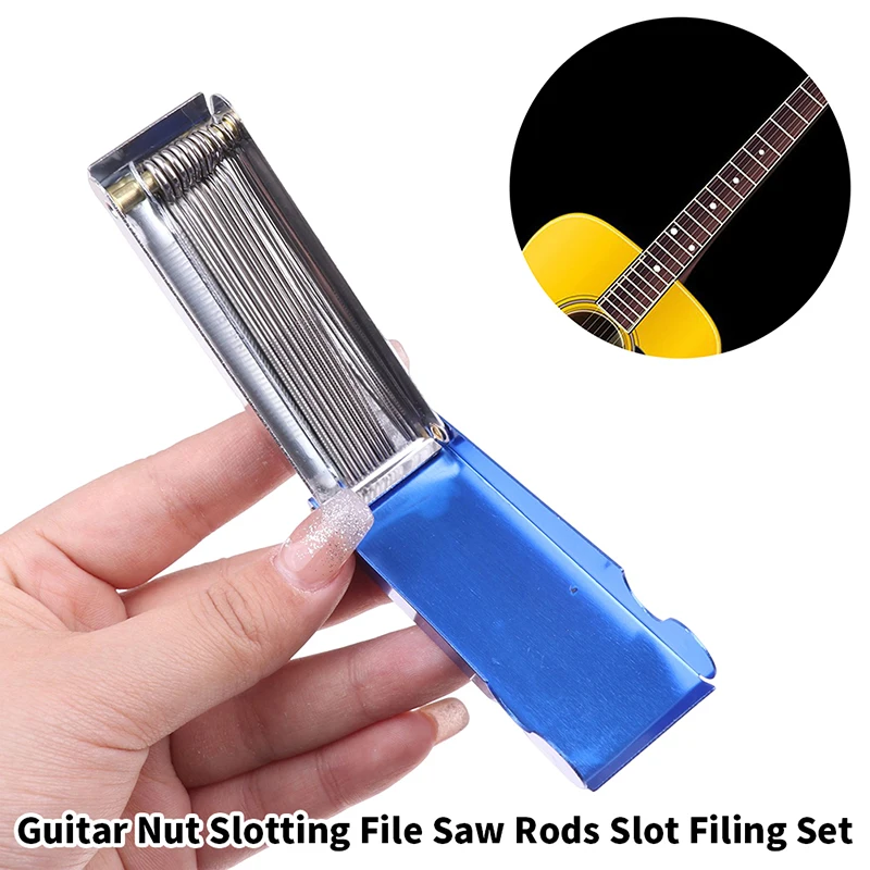 

Guitar Nut Slotting File Saw Rods Slot Filing Set Portable DIY Guitar Repair Tools Steel Luthier Replacement Tools Accessories