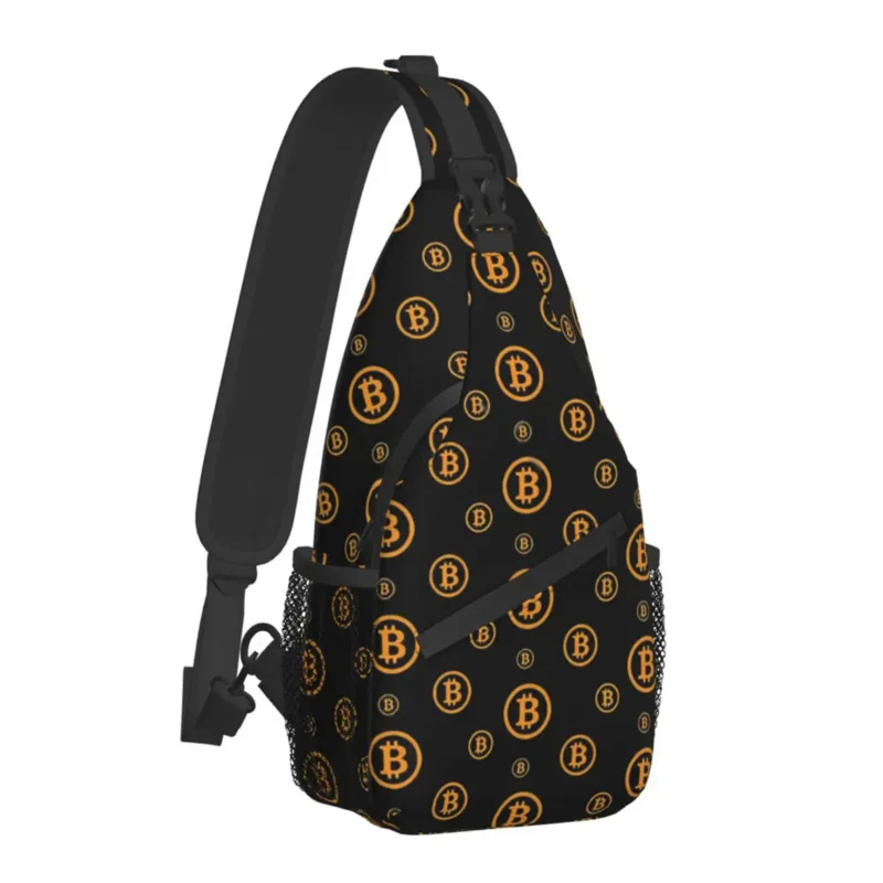 Logo Pattern Crossbody Chest Bags Bitcoin Pockets Travel Pack Messenger Sports Teens Shoulder Bag Unisex lil peep shoulder bags student rucksack cartoon print crossbody bag teens bookbag boys girls messenger knapsack mochila