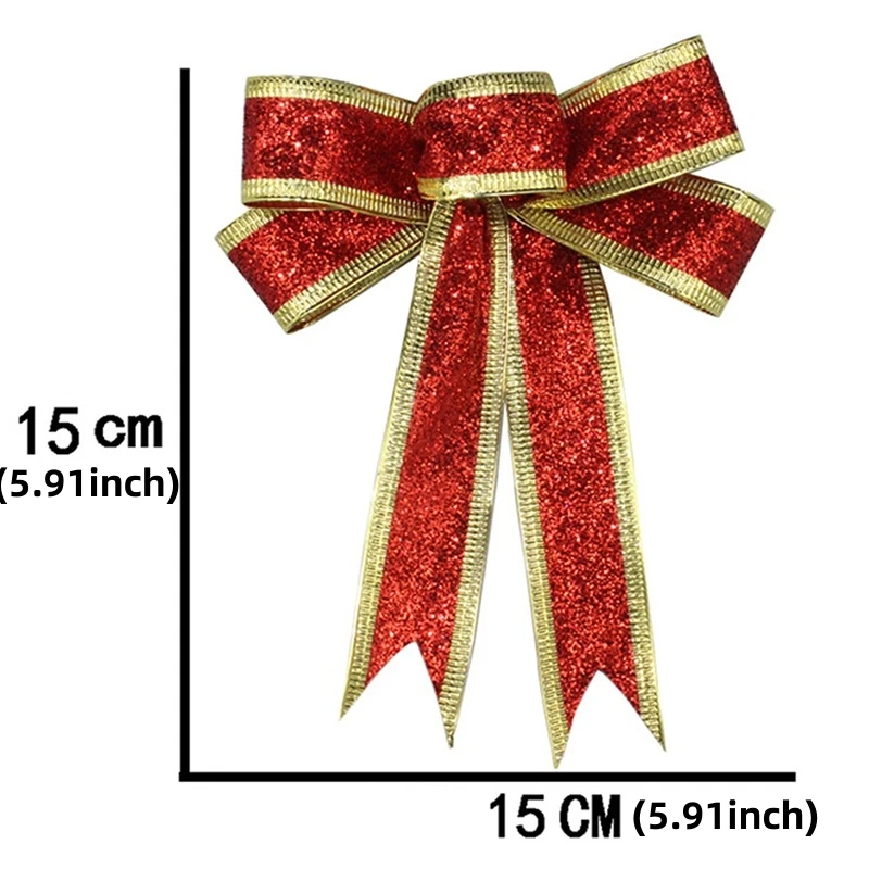 AIMUDI Red Christmas Ribbon Wired 2.5 Inch Red Metallic Glitter Wired  Ribbon Red Ribbon for Christmas Tree Decorations, Crafts, Wreath Supply,  Bows