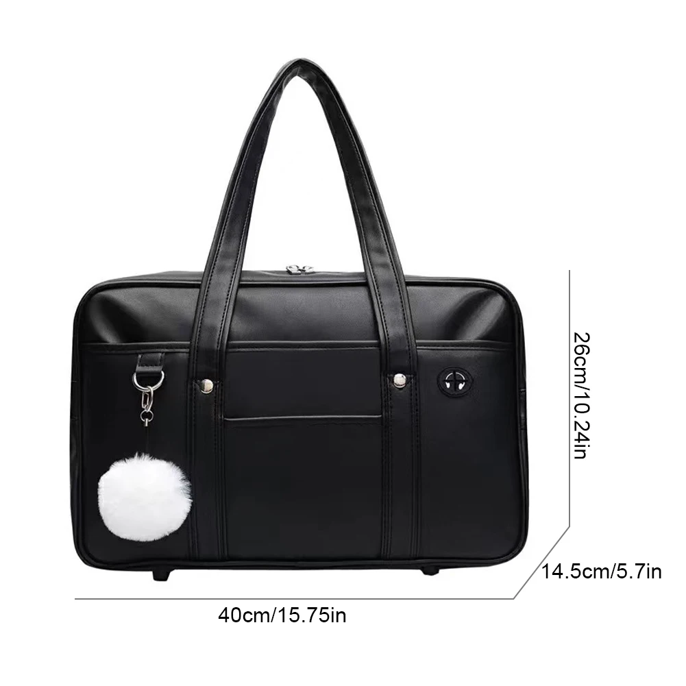 Japanese Casual PU Shoulder Bag Stylish Japanese Tote Bag Leather Cute Tote Bag for Commuting and Cosplay