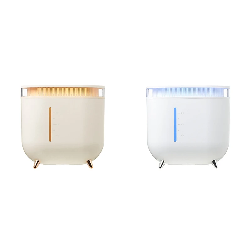 

2L High Volume Air Purification Humidifier Aromatherapy Essential Oil Diffuser With Atmosphere Light Fit For Bedroom White