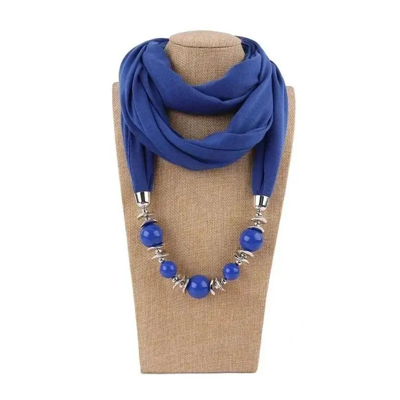 1Pcs Fashionable And Dazzling Bead Necklaces New Women's Retro Ethnic Style Sun Protection Scarves Necklaces Jewelry Accessories