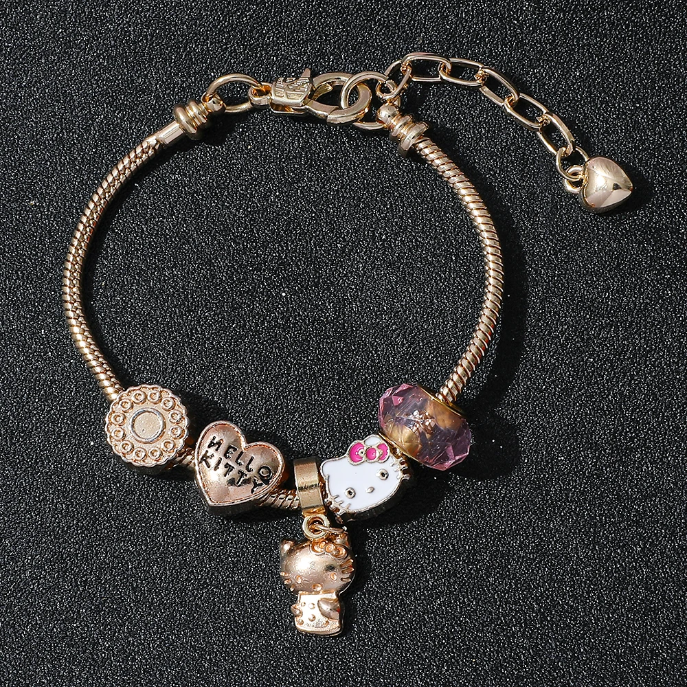 سوار "هيلينا" المطلي بالذهب مع تعليقات "هالو كيتي"...