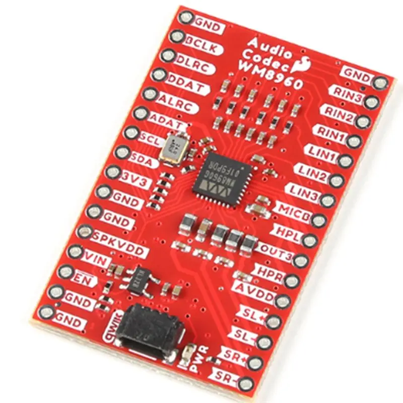 ABZW BOB-21250 I2S 스테레오 오디오 모듈 WM8960 Qwiic 오디오 코덱 브레이크아웃 헤드폰 스피커 앰프 개발 보드