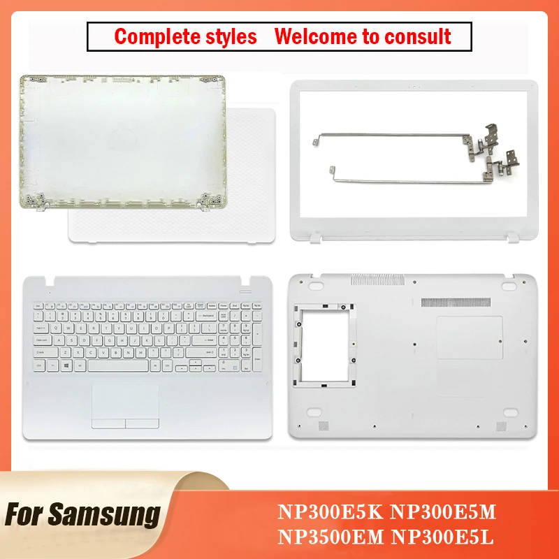 para Samsung Np300e5k Np300e5m Np3500em Np300e5l Branco Laptop Lcd Tampa Traseira Moldura Frontal Dobradiças Tampa Palmrest Case Inferior